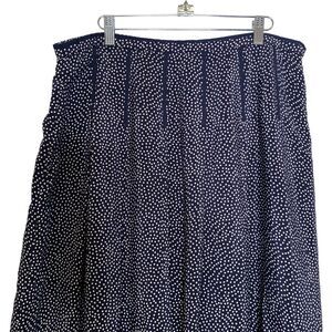 Pendleton Skirt‎ Womens 8 Maxi Navy Blue White Polka Dot Silk Lined Career